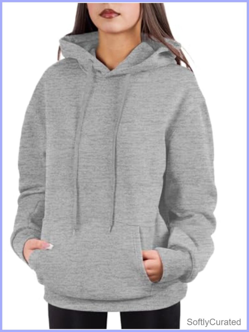 Oversized Fleece Pullover Hoodie Soft Cotton Blend Women's Cozy Sweatshirt